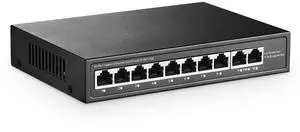 10 Port Mini Gigabit PoE Switch with 8 PoE+ Port, 2 Gigabit RJ45 Uplink, 10/100/1000Mbps, IEEE802.3af/at, Max 120W, YuLinca Metal Fanless Plug & Play Ethernet Switch 10 Port Mini Gigabit PoE Switch with 8 PoE+ Port, 2 Gigabit RJ45 Uplink, 10/100/1000Mbps, IEEE802.3af/at, Max 120W, YuLinca Metal Fanless Plug & Play Ethernet Switch