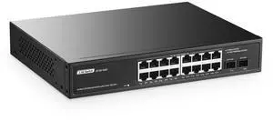 16 Port 2.5G Switch with 2x10G SFP+, 16 x 2.5G Ethernet Base-T Ports, YuLinca Multi-Gigabit Fanless Unmanaged Plug & Play Rackmount Switch 16 Port 2.5G Switch with 2x10G SFP+, 16 x 2.5G Ethernet Base-T Ports, YuLinca Multi-Gigabit Fanless Unmanaged Plug & Play Rackmount Switch