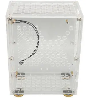 Mini ITX Case 4.3L with Clear Acrylic Panel, 360 Degree Cooling, Cushioning Foot Pads, for Flex 1U Power and 2.5in SSD, Compact Mini PC Case (Transparent) Mini ITX Case 4.3L with Clear Acrylic Panel, 360 Degree Cooling, Cushioning Foot Pads, for Flex 1U Power and 2.5in SSD, Compact Mini PC Case (Transparent)
