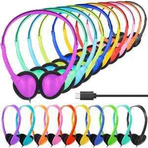 YFSFQS USB C Headphones Bulk 12 Pack for Classroom School Kids,USB Type C Headphones Class Set Compatible with Pad Smartphones Tablet Travel Computer Mixed Colors (B) YFSFQS USB C Headphones Bulk 12 Pack for Classroom School Kids,USB Type C Headphones Class Set Compatible with Pad Smartphones Tablet Travel Computer Mixed Colors (B)