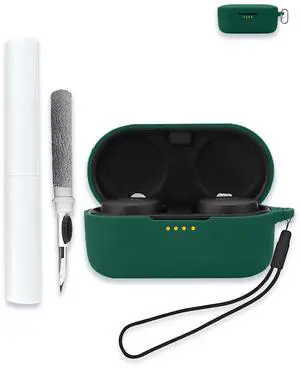 Case for Denon PerL Pro 2024 True Wireless Earbuds, Soft Silicone Protective Portable Scratch Shock Resistant Shell with Cleaner Kit & Carabiner & Lanyard,Green Case for Denon PerL Pro 2024 True Wireless Earbuds, Soft Silicone Protective Portable Scratch Shock Resistant Shell with Cleaner Kit & Carabiner & Lanyard,Green
