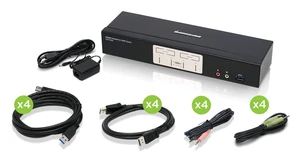 IOGEAR 4-Port DisplayPort KVMP Switch - 4K 60Hz - 2-Port USB 3.1 Hub 5Gbps - Keyboard Mouse Input - 7.1 HD Audio - Front Panel Selector - TAA Compliant - Mac/Win - GCS1934 IOGEAR 4-Port DisplayPort KVMP Switch - 4K 60Hz - 2-Port USB 3.1 Hub 5Gbps - Keyboard Mouse Input - 7.1 HD Audio - Front Panel Selector - TAA Compliant - Mac/Win - GCS1934