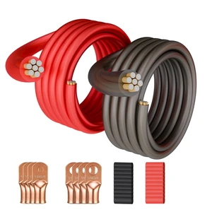 0 Gauge Wire Kit 2-Pack, 30FT Red + 30FT Black CCA Cable 0 Gauge Wire Kit 2-Pack, 30FT Red + 30FT Black CCA Cable