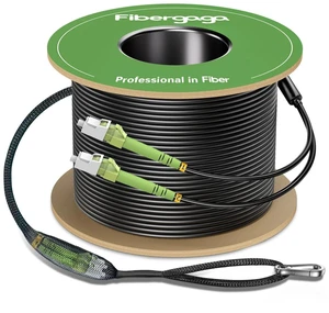 FibergagaOutdoor LC to LC OM5 Fiber Patch Cable Multimode TPU, 50M(165ft) FibergagaOutdoor LC to LC OM5 Fiber Patch Cable Multimode TPU, 50M(165ft)