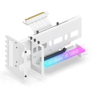 EZDIY-FAB Vertical PCIe 4.0 GPU Mount Bracket Graphic Card Holder with 5V 3 Pin ARGB LED Module, Video Card Support Kit with PCIe 4.0 X16 Gen4 17cm/6.69in White Riser Cable 90 Degree Right Angle-White EZDIY-FAB Vertical PCIe 4.0 GPU Mount Bracket Graphic Card Holder with 5V 3 Pin ARGB LED Module, Video Card Support Kit with PCIe 4.0 X16 Gen4 17cm/6.69in White Riser Cable 90 Degree Right Angle-White