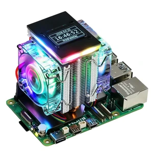 Freenove Active Cooler for Raspberry Pi 5 with 2 Fans and OLED Screen, Aluminum Heatsink with Heat Pipe, Dual PWM Fans with ARGB Light Sync, Multiple Cooling and Lighting Modes Freenove Active Cooler for Raspberry Pi 5 with 2 Fans and OLED Screen, Aluminum Heatsink with Heat Pipe, Dual PWM Fans with ARGB Light Sync, Multiple Cooling and Lighting Modes