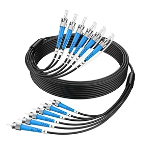 75M/246ft 6 Core OM3 Multimode ST to ST Outdoor Armored Fiber Patch Cable, Direct Burial 6 Strands Fiber Optic Cable 10GB/40GB, Industrial TPU, MMF 50/125um ST-ST 6 Fibers Optical Jumper, OD-5mm 75M/246ft 6 Core OM3 Multimode ST to ST Outdoor Armored Fiber Patch Cable, Direct Burial 6 Strands Fiber Optic Cable 10GB/40GB, Industrial TPU, MMF 50/125um ST-ST 6 Fibers Optical Jumper, OD-5mm