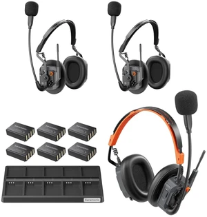 Saramonic WiTalk9X-3D 3-Person 1312ft Modular 1.9GHz Wireless Headset Intercom System for Team Communication Group Talk Dual-Ear Headset for TV Film Production Saramonic WiTalk9X-3D 3-Person 1312ft Modular 1.9GHz Wireless Headset Intercom System for Team Communication Group Talk Dual-Ear Headset for TV Film Production