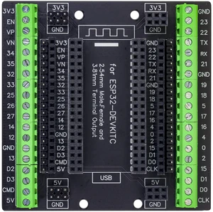 whiteeeen for ESP32 Super Breakout Board 3.81mm / 0.15" Terminal GPIO Expansion Board 3 Types Outputs for ESP32-DevKitC ESP-WROOM-32 Block PCB whiteeeen for ESP32 Super Breakout Board 3.81mm / 0.15" Terminal GPIO Expansion Board 3 Types Outputs for ESP32-DevKitC ESP-WROOM-32 Block PCB