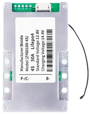 Bisida BMS 4S 12.8V 50A Lifepo4 Battery Management System with Balance Wires and Temperature Sensor,Common Port for LFP Battery Pack Bisida BMS 4S 12.8V 50A Lifepo4 Battery Management System with Balance Wires and Temperature Sensor,Common Port for LFP Battery Pack
