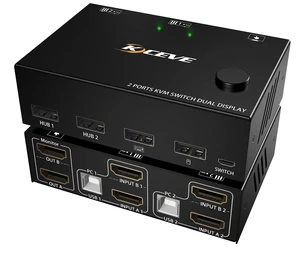 KCEVE KVM Switch 2 Monitors 2 Computers HDMI KCEVE KVM Switch 2 Monitors 2 Computers HDMI