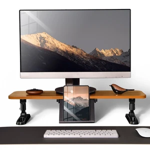 nediea Ergonomic Wooden Monitor Stand Riser with Height Adjustable Button nediea Ergonomic Wooden Monitor Stand Riser with Height Adjustable Button