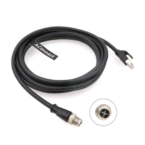 AConnect M12-RJ45-XCode-Ethernet-Shielded-Industrial-Waterproof-Cable for Cognex Industrial Camera M12 8Pin X-Code Male to RJ45 Cat6a Flexible 9.8Ft^^3M AConnect M12-RJ45-XCode-Ethernet-Shielded-Industrial-Waterproof-Cable for Cognex Industrial Camera M12 8Pin X-Code Male to RJ45 Cat6a Flexible 9.8Ft^^3M