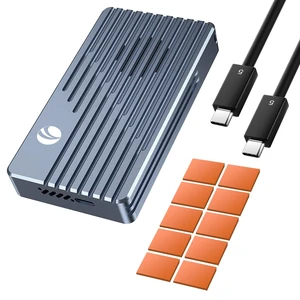 VCOM 80Gbps M.2 NVMe SSD Enclosure with Cooling Fan, Aluminium Alloy Enclosure Compatible with Thunderbolt 5/4/3/USB4 External SSD Case for Gaming, Editing, Mac and PC, Support M/B+M Key SSD VCOM 80Gbps M.2 NVMe SSD Enclosure with Cooling Fan, Aluminium Alloy Enclosure Compatible with Thunderbolt 5/4/3/USB4 External SSD Case for Gaming, Editing, Mac and PC, Support M/B+M Key SSD