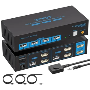 HDMI KVM Switch 2 Monitors 2 Computers 4K@30Hz USB 2.0 KVM Switch Dual Monitor for 2 Computers Share 2 Monitors and 4 USB Devices Support Extended/Copy Mode with 2 USB Cables&Desktop Controller HDMI KVM Switch 2 Monitors 2 Computers 4K@30Hz USB 2.0 KVM Switch Dual Monitor for 2 Computers Share 2 Monitors and 4 USB Devices Support Extended/Copy Mode with 2 USB Cables&Desktop Controller