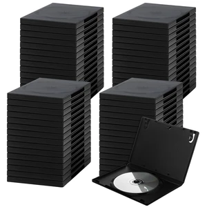 BrightRow 100 Pack 14mm Black DVD Cases with Clear Sleeve for Cd Storage BrightRow 100 Pack 14mm Black DVD Cases with Clear Sleeve for Cd Storage