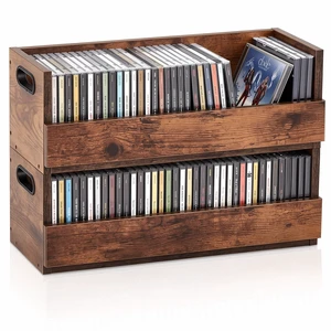 CroBlissful 2 Set Wooden CD Storage Box, Holds 72 CDs (36 Each) CroBlissful 2 Set Wooden CD Storage Box, Holds 72 CDs (36 Each)