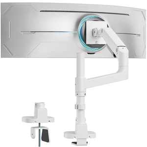 Single Monitor Arm for 17"-49" Monitors, 44 lbs, VESA 75/100, White Single Monitor Arm for 17"-49" Monitors, 44 lbs, VESA 75/100, White