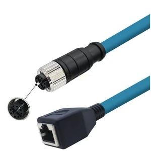 3.28ft M12 8 Pin to RJ45 Industrial Ethernet Cable, M12 8 Pin X Code Female to RJ45 Female Connector Cable High Flex Cat6 Shielded Field Wireable Cable Assembly for Automation Application 1Meter 3.28ft M12 8 Pin to RJ45 Industrial Ethernet Cable, M12 8 Pin X Code Female to RJ45 Female Connector Cable High Flex Cat6 Shielded Field Wireable Cable Assembly for Automation Application 1Meter