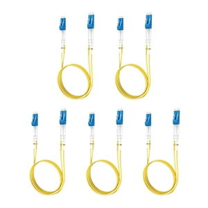 Yonwide 5 Packs Single Mode Fiber Optic Cable - 10m (32.8 ft) Lc to Lc, OS2, LSZH, Yellow SMF Yonwide 5 Packs Single Mode Fiber Optic Cable - 10m (32.8 ft) Lc to Lc, OS2, LSZH, Yellow SMF