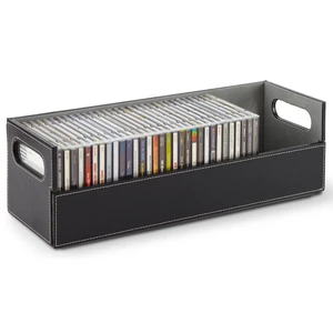 Stock Your Home CD Storage Box, Organizer Shelf for Movie Cases, DVDs, Cassette Tape Display Stand, Disc Holder Can Store Up to 40 CDs, Faux Leather (Black) Stock Your Home CD Storage Box, Organizer Shelf for Movie Cases, DVDs, Cassette Tape Display Stand, Disc Holder Can Store Up to 40 CDs, Faux Leather (Black)