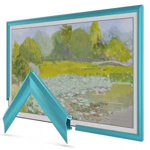 Turquoise Prismatic 65" Deco TV Frame for Samsung The Frame/Pro TVs Turquoise Prismatic 65" Deco TV Frame for Samsung The Frame/Pro TVs