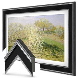 Antique Silver & Black 65" Deco TV Frame for Samsung The Frame/Pro TVs Antique Silver & Black 65" Deco TV Frame for Samsung The Frame/Pro TVs