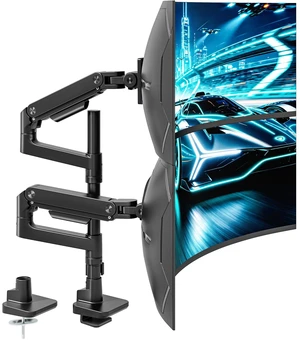 Dual Extra Tall Monitor Arm Desk Mount for 17-49 Inch Monitors, Black Dual Extra Tall Monitor Arm Desk Mount for 17-49 Inch Monitors, Black