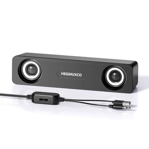 HEGMUXCO 10W Wired Stereo Speaker Compact PC Speakers for Desktop -, USB Powered, 3.5mm Audio Input, Laptop Expertly Tuned Computer Soundbar HEGMUXCO 10W Wired Stereo Speaker Compact PC Speakers for Desktop -, USB Powered, 3.5mm Audio Input, Laptop Expertly Tuned Computer Soundbar