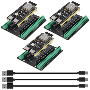 3Sets Pack ESP32-S3 N16R8 WiFi BT Terminals Kit 16MB Flash, 8MB PSRAM, 240MHz,WiFi + BT 5.0 LE,Antenna Base with Type-C Cable for Arduino IDE 3Sets Pack ESP32-S3 N16R8 WiFi BT Terminals Kit 16MB Flash, 8MB PSRAM, 240MHz,WiFi + BT 5.0 LE,Antenna Base with Type-C Cable for Arduino IDE