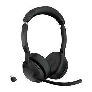 Jabra Evolve2 55 Stereo Wireless Headset - Features AirComfort Technology, Noise-Cancelling Mics & Active Noise Cancellation - Works with UC Platforms Such as Zoom & Google Meet - Black Jabra Evolve2 55 Stereo Wireless Headset - Features AirComfort Technology, Noise-Cancelling Mics & Active Noise Cancellation - Works with UC Platforms Such as Zoom & Google Meet - Black