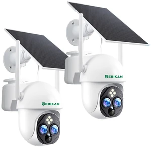 Sebikam Dual Lens Solar Camera Wireless Outdoor 2 Pack, 360 Pan-Tilt Sebikam Dual Lens Solar Camera Wireless Outdoor 2 Pack, 360 Pan-Tilt
