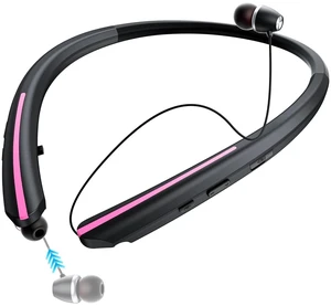 Neckband Retractable Bluetooth Headphones - Wireless Neck Earbuds with Retractable Design, 22 Hours Playtime, IPX5 Sweatproof, Dual Device Connection, Noise Cancelling for Work & SportsBlack Pi Neckband Retractable Bluetooth Headphones - Wireless Neck Earbuds with Retractable Design, 22 Hours Playtime, IPX5 Sweatproof, Dual Device Connection, Noise Cancelling for Work & SportsBlack Pi