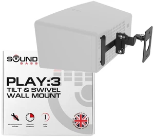 Sound Bass Play 3 Wall Mount, Black, Single (1pc) Adjustable Tilt & Swivel Sound Bass Play 3 Wall Mount, Black, Single (1pc) Adjustable Tilt & Swivel