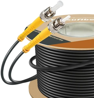 Yunsufiberpro 300m / 980ft OFNR 5.0mm Diameter OS2 Single Mode Fiber Cable ST to ST, Riser Rated ST/ST Fiber Optic Patch Cord, Duplex 9/125 SMF Optical Jumper, Black Yunsufiberpro 300m / 980ft OFNR 5.0mm Diameter OS2 Single Mode Fiber Cable ST to ST, Riser Rated ST/ST Fiber Optic Patch Cord, Duplex 9/125 SMF Optical Jumper, Black