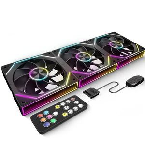 GSCOLER FB120 3 Pack 120mm ARGB PC Case Fans - Wireless Splicing/Daisy-Chain, 16.8M Colors Infinite Mirror Reverse Fan with Remote, PWM Speed Control, High Airflow, Quiet Cooling for Gaming PC GSCOLER FB120 3 Pack 120mm ARGB PC Case Fans - Wireless Splicing/Daisy-Chain, 16.8M Colors Infinite Mirror Reverse Fan with Remote, PWM Speed Control, High Airflow, Quiet Cooling for Gaming PC