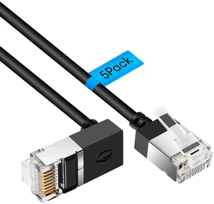 Flexible Gigabit Cat6 Ethernet Cable 270 Upward Angle 15FT 5Pack, UTP Flexible Gigabit Cat6 Ethernet Cable 270 Upward Angle 15FT 5Pack, UTP
