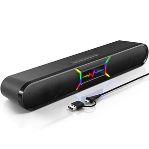 Desktop Computer Speakers 10W Stereo Soundbar with USB Audio & Bluetooth Desktop Computer Speakers 10W Stereo Soundbar with USB Audio & Bluetooth