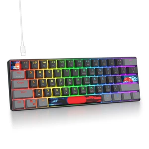 Ussixchare 60 Percent Gaming Keyboard Portable Wired Mechanical Keyboard Ultra Compact Keyboard RGB Backlit Blue Switch for Windows PC Laptop Gamers(61 Dark) Ussixchare 60 Percent Gaming Keyboard Portable Wired Mechanical Keyboard Ultra Compact Keyboard RGB Backlit Blue Switch for Windows PC Laptop Gamers(61 Dark)