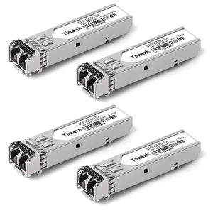 Timaxk 4-Pack 1.25G SFP 1000Base-SX LC Multimode 850nm 550m Fiber Transceiver, Compatible with Cisco, Ubiquiti, Mikrotik, Meraki, Netgear, D-Link and More Timaxk 4-Pack 1.25G SFP 1000Base-SX LC Multimode 850nm 550m Fiber Transceiver, Compatible with Cisco, Ubiquiti, Mikrotik, Meraki, Netgear, D-Link and More
