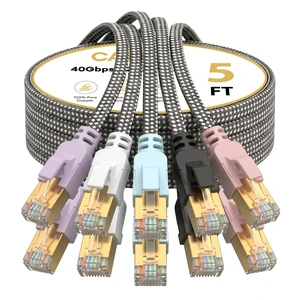 Molltto Cat 8 Flat Ethernet Cable 5 Colors, 5 Pack 5 FT LAN Cord Molltto Cat 8 Flat Ethernet Cable 5 Colors, 5 Pack 5 FT LAN Cord