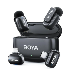 BOYA Mini 2 Wireless Lavalier Microphone with AI Noise Cancellation, App Control, 30H Battery Charging Case - for iPhone/iPad & Android, Video, Podcasts, Vlogging, TikTok BOYA Mini 2 Wireless Lavalier Microphone with AI Noise Cancellation, App Control, 30H Battery Charging Case - for iPhone/iPad & Android, Video, Podcasts, Vlogging, TikTok