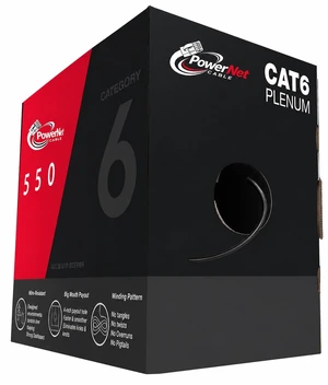 PowerNet Cable Cat6 Plenum 1000ft CMP ^^ 550MHz 10Gbps UTP Ethernet ^^ DSX-8000 Tested ^^ Fire Retardant ^^ Heavy Duty Box (Black) PowerNet Cable Cat6 Plenum 1000ft CMP ^^ 550MHz 10Gbps UTP Ethernet ^^ DSX-8000 Tested ^^ Fire Retardant ^^ Heavy Duty Box (Black)