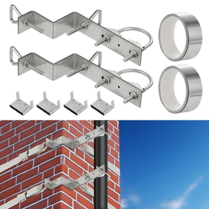 Antenna Chimney Mount,Heavy-Duty Stainless Steel Chimney Mounting Kit up to 2.4 OD Poles ,for for TV Satellite Dish Ham Outside Home Antenna Chimney Mount,Heavy-Duty Stainless Steel Chimney Mounting Kit up to 2.4 OD Poles ,for for TV Satellite Dish Ham Outside Home