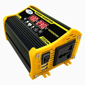 YUHOME Modified Sine Wave Inverter High Frequency 4000W Peak Power Watt Power Inverter DC 12V to AC 220V Converter Car Power Charger Inverter with 2.1A Dual USB Port Battery Clips Display Screen YUHOME Modified Sine Wave Inverter High Frequency 4000W Peak Power Watt Power Inverter DC 12V to AC 220V Converter Car Power Charger Inverter with 2.1A Dual USB Port Battery Clips Display Screen