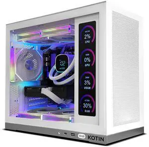 KOTIN Gaming PC, AMD Ryzen 7 9700X, GeForce RTX 5060 Ti, 16GB DDR5 6000MHz, 1TB Gen4 SSD, 11.3" Display, 650W 80+ Gold PSU, 5 ARGB Fans, Windows 11 Home, Prebulit Desktop Computer for 1080P/1440P KOTIN Gaming PC, AMD Ryzen 7 9700X, GeForce RTX 5060 Ti, 16GB DDR5 6000MHz, 1TB Gen4 SSD, 11.3" Display, 650W 80+ Gold PSU, 5 ARGB Fans, Windows 11 Home, Prebulit Desktop Computer for 1080P/1440P