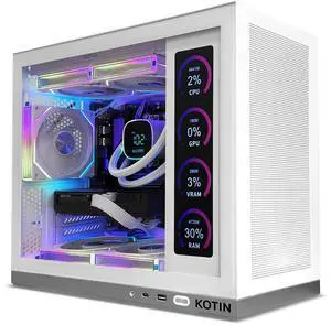 KOTIN Gaming PC, AMD Ryzen 7 9700X, GeForce RTX 5060 Ti 8GB, 32GB DDR5 6000MHz, 1TB Gen4 SSD, 11.3" Display, 650W 80+ Gold PSU, 6 ARGB Fans, Windows 11 Home, Prebulit Desktop Computer for 1080P/1440P KOTIN Gaming PC, AMD Ryzen 7 9700X, GeForce RTX 5060 Ti 8GB, 32GB DDR5 6000MHz, 1TB Gen4 SSD, 11.3" Display, 650W 80+ Gold PSU, 6 ARGB Fans, Windows 11 Home, Prebulit Desktop Computer for 1080P/1440P