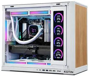 KOTIN Gaming PC -AMD Ryzen 7 9800X3D, GeForce RTX 5070 12GB, 32GB DDR5 6000MHz, 1TB PCIe 4.0 SSD, 11.3" Display, 360mm Liquid Cooler, WiFi 7, Windows 11 Home, Prebuilt Gaming Desktop PC-White KOTIN Gaming PC -AMD Ryzen 7 9800X3D, GeForce RTX 5070 12GB, 32GB DDR5 6000MHz, 1TB PCIe 4.0 SSD, 11.3" Display, 360mm Liquid Cooler, WiFi 7, Windows 11 Home, Prebuilt Gaming Desktop PC-White
