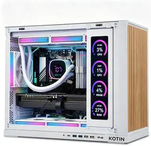 KOTIN Gaming PC -AMD Ryzen 7 9800X3D, GeForce RTX 5070Ti 16GB, 32GB DDR5 6000MHz, 1TB PCIe 4.0 SSD, 11.3" Display, 360mm Liquid Cooler, WiFi 7, Windows 11 Home, Prebuilt Gaming Desktop PC-White KOTIN Gaming PC -AMD Ryzen 7 9800X3D, GeForce RTX 5070Ti 16GB, 32GB DDR5 6000MHz, 1TB PCIe 4.0 SSD, 11.3" Display, 360mm Liquid Cooler, WiFi 7, Windows 11 Home, Prebuilt Gaming Desktop PC-White