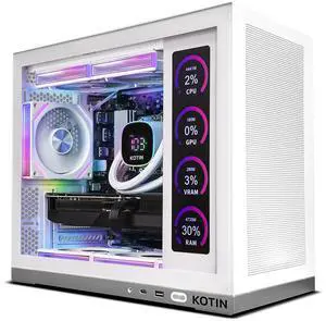 KOTIN Gaming PC -AMD Ryzen 7 9700X, GeForce RTX 5070 12GB, 32GB DDR5 6000MHz, 1TB PCIe 4.0 SSD, 11.3" Display, 240mm Liquid Cooler, WiFi 7, Windows 11 Home, Prebuilt Desktop Computer for 1440 4K KOTIN Gaming PC -AMD Ryzen 7 9700X, GeForce RTX 5070 12GB, 32GB DDR5 6000MHz, 1TB PCIe 4.0 SSD, 11.3" Display, 240mm Liquid Cooler, WiFi 7, Windows 11 Home, Prebuilt Desktop Computer for 1440 4K